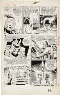 Jack Kirby and Paul Reinman X-Men #1 Magneto‘s Very First Appearance, page 11 Original Art (Marvel, 1963).  -