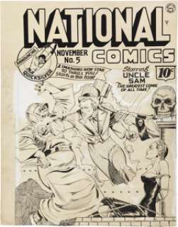 Lou Fine National Comics #5 Uncle Sam Cover Original Art (Quality, 1940). This famous "skull - | Heritage