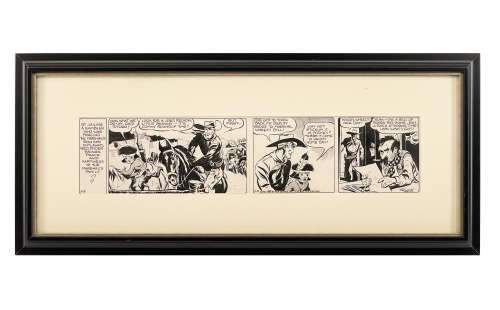 FRED HARMAN, JR. RED RYDER DAILY COMIC STRIP ORIGINAL ART DATED 4-8-40 (NEA SERVICE, INC., 1940) INK OVER GRAPHITE ON BOARD | misc / divers