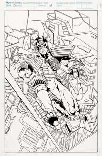 Tom Artis Sam de La Rosa - Judge Dredd #48 Cover (Sold Live on ‘Dueling Dealers of Comic Art‘ Episode #93 Podcast on 11-2-2022 Watch It Here!