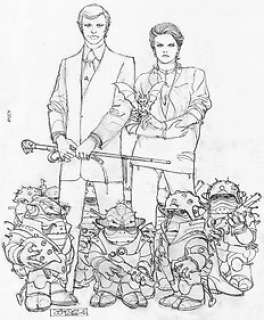 Giménez, Juan - J. Vicuña (1986) : Les personnages principaux - Signé à la main - Etude pour la production - JG Legacy - 42 x 30 cm | Catawiki