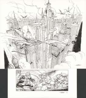 Alessandro Barbucci - Planche originale n° 01 - La Sirène de Manhattan - EkhÃ¶ Monde miroir