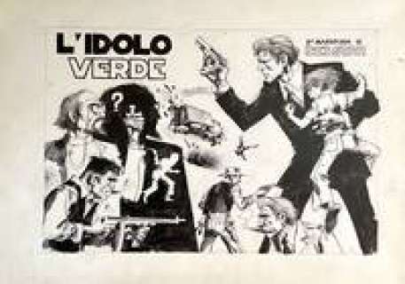 Piero Mancini - Original cover for Bob Star L‘idolo verde. Cm. 49x34. Ink. Mint