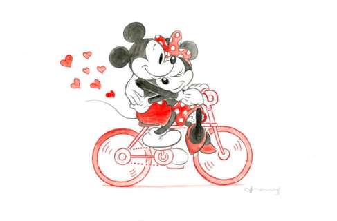 Tony Fernandez - Mickey and Minnie Mouse - Romantic Ride - Original Painting - 50 x 32 cm | Catawiki