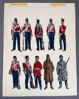 Funcken, Fred - 1 Original colour drawing - L’Uniforme & armes des soldats du XIXe - Grande Bretagne : L’infanterie de ligne - 1969 | Catawiki