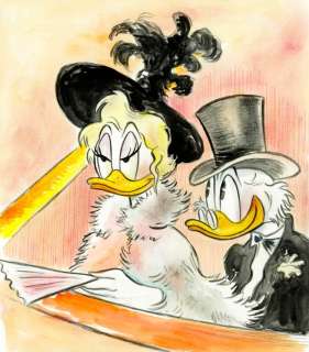 Tony Fernandez - Scrooge McDuck and Glittering Goldie Inspired by Henri de Toulouse-Lautrec’s "Au concert" (1896) - | Catawiki