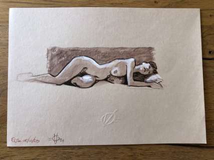 Vatine, Olivier - 1 Original drawing - Femme nue - 2023