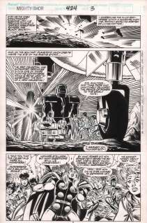 Joe Sinnott, Ron Frenz - Mighty Thor #424 P.3 - Great Group Shot with Celestials - 1990