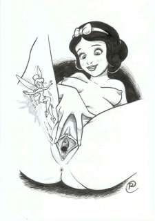 Ramis - 1 Original drawing - sexy girl - Snow White and Tinker Bell: Stranger things | Catawiki