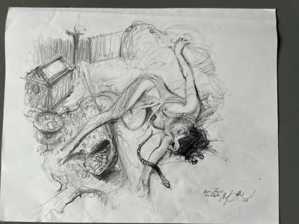 Follet, René - 1 Original drawing - La Mort de Cléopatre | Catawiki