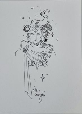 ORIGINAL BILQUIS EVELY ART SKETCH WONDER WOMAN SIGNED | eBay US