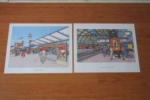 Henk Kuijpers - 2 sérigraphie - Franka - Amsterdam cs /Schiphol airport - 2010 | Catawiki