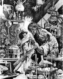 Joaquin Rodriguez Ramal - 1 Croquis Original XL - Frankenstein (Tribute to Bernie Wrightson) - Hand Signed | Catawiki
