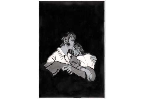 Bastien Vives - Corto Maltese - Dessin issu de l‘album "La Reine de Babylone" - 1 - H:42 x L:28,5 - Encre de Chine - 2023 -