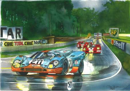 Jacot, Christian - 1 Original colour drawing - Michel Vaillant - Le Man sous la pluie | Catawiki