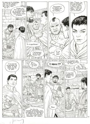 Jérémy | Lot 351 - Murena, Les Neronia, planche originale à l’encre de chine. On joint la mise en couleurs. | Septimus