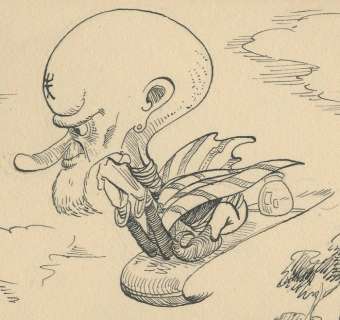 Dulieu, Jean - 1 Original drawing - Paulus de Boskabouter - Paulus krijgt bezoek - jaren 1950 | Catawiki