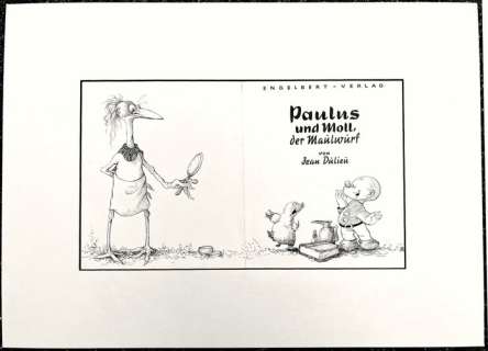 Dulieu, Jean - 1 Original drawing - Paulus de Boskabouter - Originele titelpagina - Paulus und Moll, der Maulwürf - 1962 | Catawiki