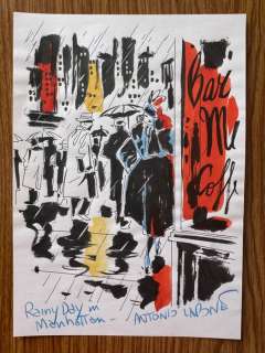 Lapone, Antonio - Original colour drawing - Art of Antonio Lapone - Rainy Day in Manhattan - 2017 | Catawiki