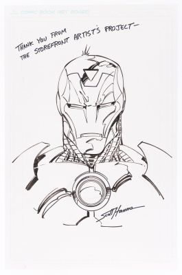 Lot 58 - CHARITY AUCTION SCOTT HANNA IRON MAN ORIGINAL ART SKETCH. | Hake’s