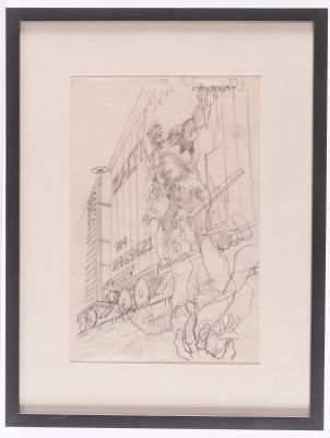 Lot 206 - BERNIE WRIGHTSON SWAMP THING #9 FRAMED TITLE SPLASH PAGE PRELIMINARY ORIGINAL ART. | Hake’s