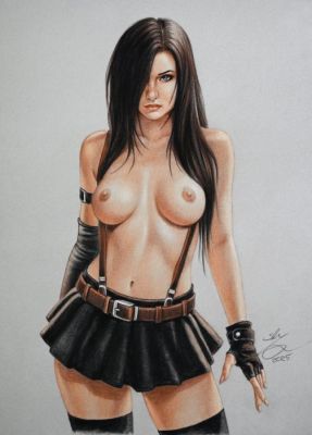 Sly - 1 Original colour drawing - Tifa Lockhart - Tifa Lockhart - 2025 | Catawiki