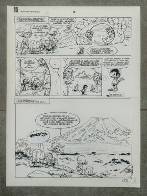 Seron, Pierre - 1 Original page - Les Petits Hommes T24 - page 15 - Le Volcan d’Or - 1988 | Catawiki