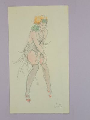 Frollo, Leone - 1 Original colour drawing - Charleston Pin Up | Catawiki