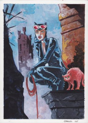 Caracuzzo, Giancarlo - 1 Original colour drawing - Catwoman - 2025 | Catawiki