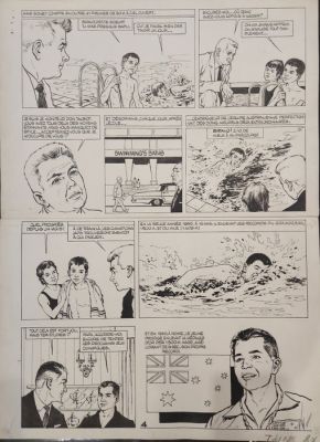 Vance, William - 1 Original page - Jon Konrads L’étonnant Prodige - Tintin 834 - 1964 | Catawiki