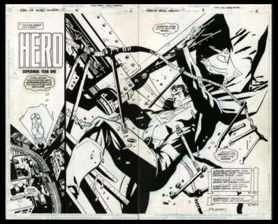 Leon, John Paul - SUPERMAN: THE MAN OF STEEL ANNUAL #4 Double Page Splash | ComicConnect