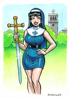 Joan C. Marco | Original drawing: Nun – Marco | Origin Of Comics