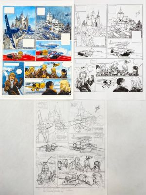 Zumstein, Franz - 3 Original page - Der Wüstenfalke - complète (crayonné, encre et couleur) signée - 2004 | Catawiki