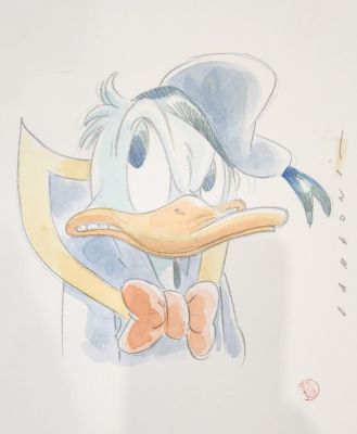 Silvio Camboni - 1 Original colour drawing - Donald Duck - Fantomiald