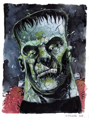 Giancarlo Caracuzzo - 1 Original colour drawing - Frankenstein - 2026 | Catawiki
