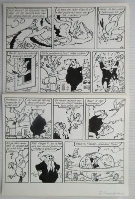 Jef Nys - 1 Original page - Jommeke 32 - In pimpeltjesland - 1967