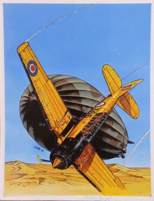 Loutte, Eric / Bergèse, Frédéric - 1 Bleu de coloriage original - Biggles, T07, Couverture - 1995