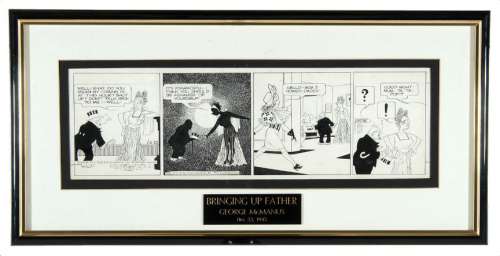 "BRINGING UP FATHER" FRAMED 1943 DAILY STRIP ORIGINAL ART. | Hake’s
