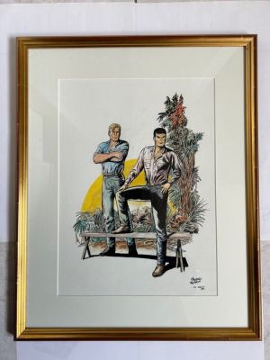 Forton, Gérald - 1 Original colour drawing - Bob Morane - 1993 | Catawiki
