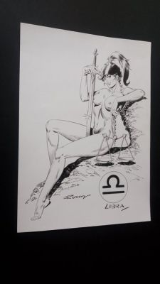 Romero, Enric Badia - 1 Original drawing - Modesty Blaise - Libra / Weegschaal | Catawiki