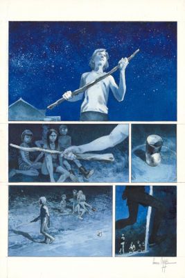 Emmanuel Lepage | Planche originale n°1, refaite à la publication - Cache-cache bâton | Daniel Maghen