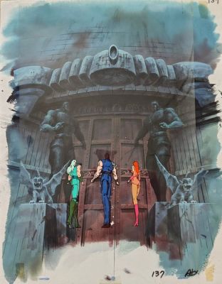 Tetsuo Hara cel d’animation + arrière-plan - Fist of the North Star - Ken le Survivant | Cassandra - 1985 | Catawiki