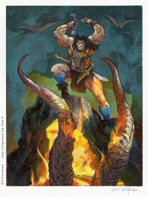 Formosa, Gil - 1 Original colour drawing - Conan le Barbare - Octopusy | Catawiki