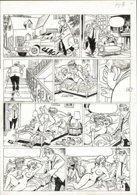 Gürsel, Gürçan - 1 Original page - Rooie Oortjes/Blagues Coquines - Wie het eerst komt... - 1998 | Catawiki