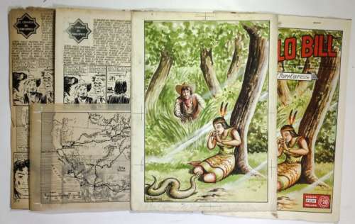 Aquenza, Walter | original cover and prepress proof "Buffalo Bill: Il Corriere del pony Express" | Catawiki