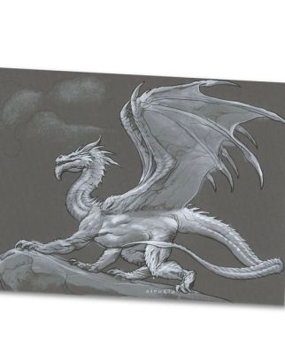 Ciruelo Cabral Œuvre d’art originale - White Dragon on the Cliff (D-405a) – Original Artwork - Hand Signed | Catawiki