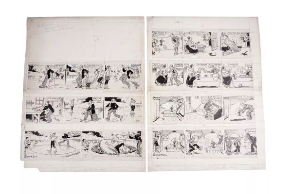 Lot 421 - Two pages of artwork from Film Fun Annual | misc / divers
