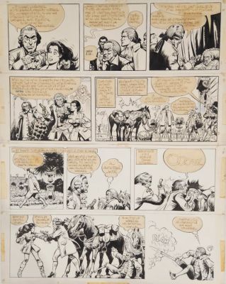 Jijé - 1 Original drawing - Barbe Rouge - Raid sur la corne d’or - 1979
