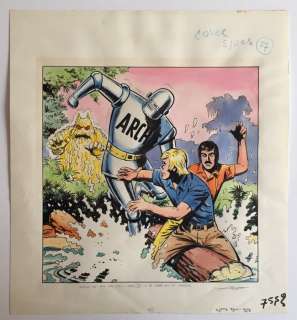 Bus, Bert | Original cover  - Archie de man van Staal  - Sjors magazine #27 from 1973 in colour | Catawiki