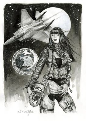 Gil Formosa - 1 Original drawing - Buck Danny - Lady X et F-15 | Catawiki